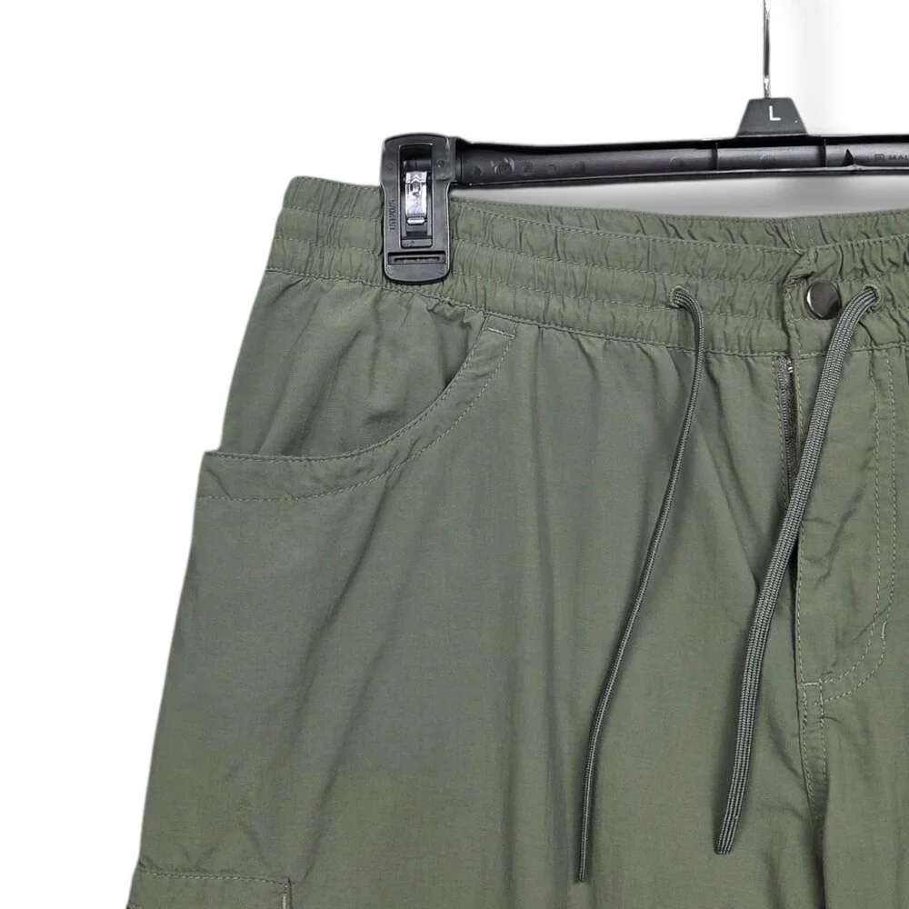 Columbia Windbreaker Cargo Pants Womens Large Cropped Hiking Green - Picture 4 of 12